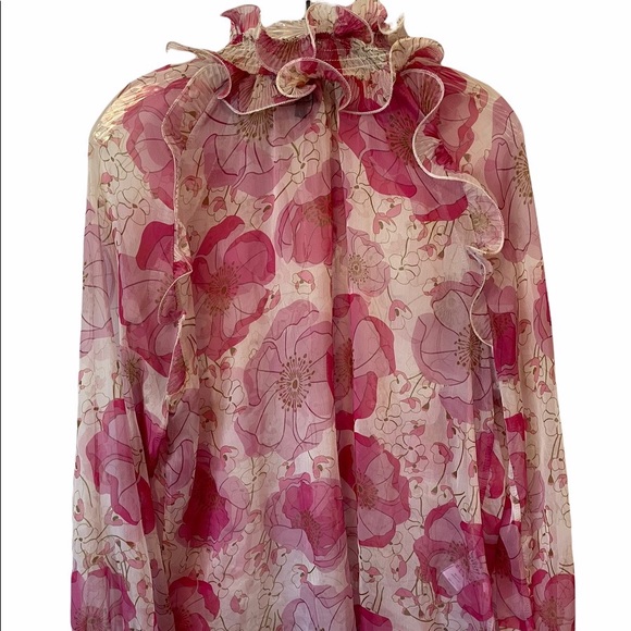 Beulah sheer blouse, beautiful floral print - Picture 1 of 4